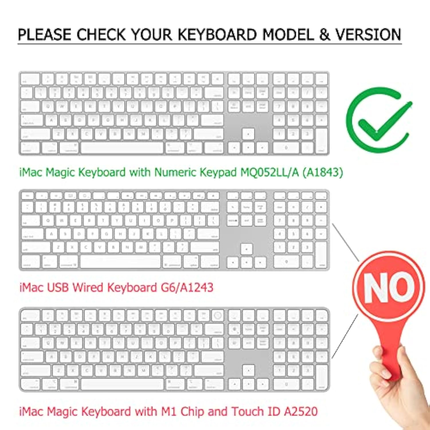 Silicone Keyboard Cover for Apple Magic Keyboard with Numeric Keypad MQ052LL/A