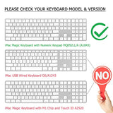 Silicone Keyboard Cover for Apple Magic Keyboard with Numeric Keypad MQ052LL/A