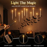 Halloween Floating Candles with Wand, 20 Pcs Flickering LED Hanging Candles