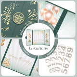 Green Gold Birthday Party Decorations,18" X 12" Creative Birthday Decorations Guest Sign In Book Alternative, For Men And Women Of All Ages, Happy Birthday Party Supplies