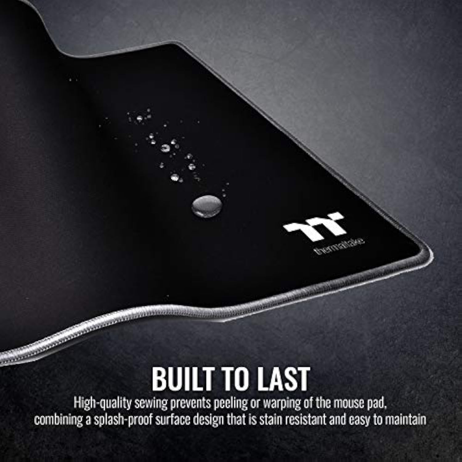 Thermaltake M300 Smooth Surface/Solid Sewing Edge/Splash-Proof/Anti-Slip Rubber Base 360mm x 300mm Gaming Mouse Pad GMP-TTP-BLKSMS-01, Small