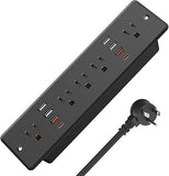 13 in 1 Recessed Power Strip 5 AC Outlets 6 USB A 2 USB C 10 Ft Cord 45W
