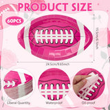 60 Pcs Hot Pink Football Plate 10'' Breast Cancer Party Decoration
