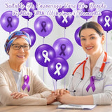 100 Pcs Cancer Awareness Purple Ribbon Balloons Domestic Violence Awareness Alzheimers Balloons Arch For Pancreatic Cancer Ribbon Party Purple Decorations Supplies