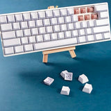 Blank Thick Pbt Oem Profile 61 Ansi Keycaps For Mx Switches Mechanical Keyboard (White)(Only Keycap)