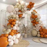 Fall Balloon Garland Kit: 160 Pcs Burnt Orange, Brown & White