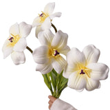Artificial Tulip Silk Fake Flowers,Premium Faux Long Stem Artificial Flowers,Fully Bloomed Tulip Real Touch Artificial Flowers For Home Decor Centerpiece Diy Wedding,4 Pcs (White)