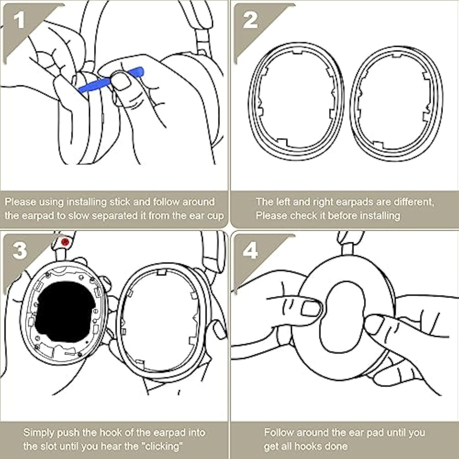 Wh-1000Xm5 Protein Leather Replacement Earpads For Sony Wh-1000Xm5 (Wh1000Xm5) Noise Canceling Headphones,Ear Pads Cushions With Noise Isolation Memory Foam(Beige)