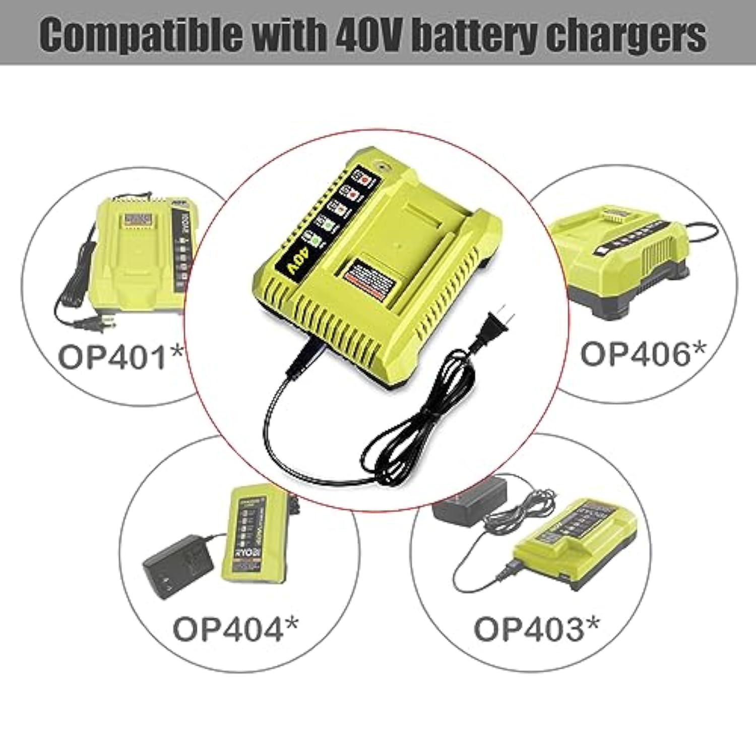 Op40601 Op40602 Op401 40V Battery Charger Replacement For Rapid 40V Charger Op401 Op403 Op404 Op406 Op407A Fast Rapid Battery 40V Charger 40 Volt Lithium Ion Battery Charger