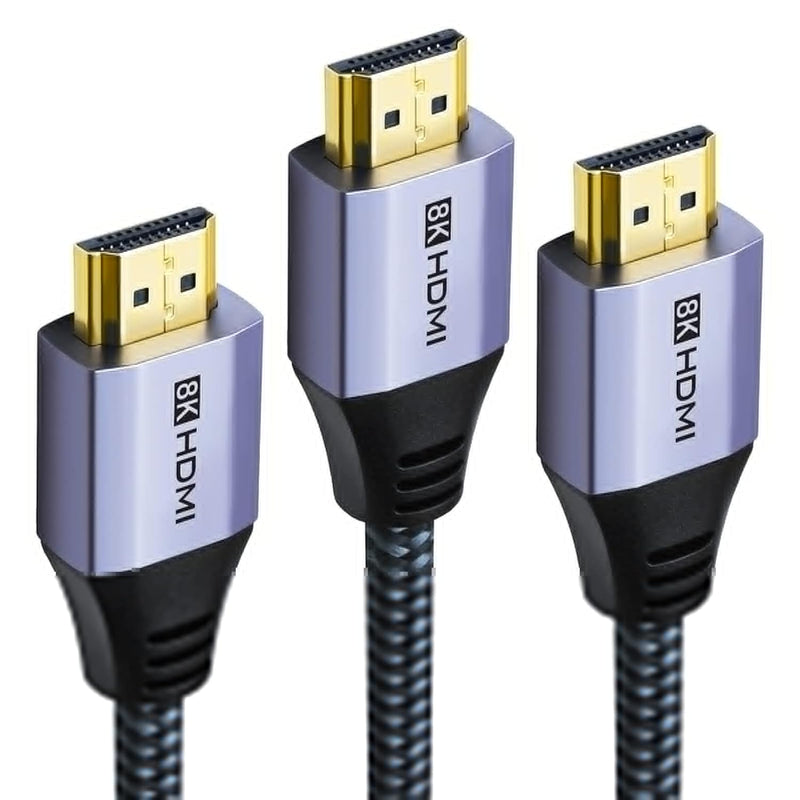 8K Hdmi Cable 6Ft (3 Pack), 48Gbps Hdmi 2.1 Braided Cord 8K 60Hz 4K 120Hz 240H