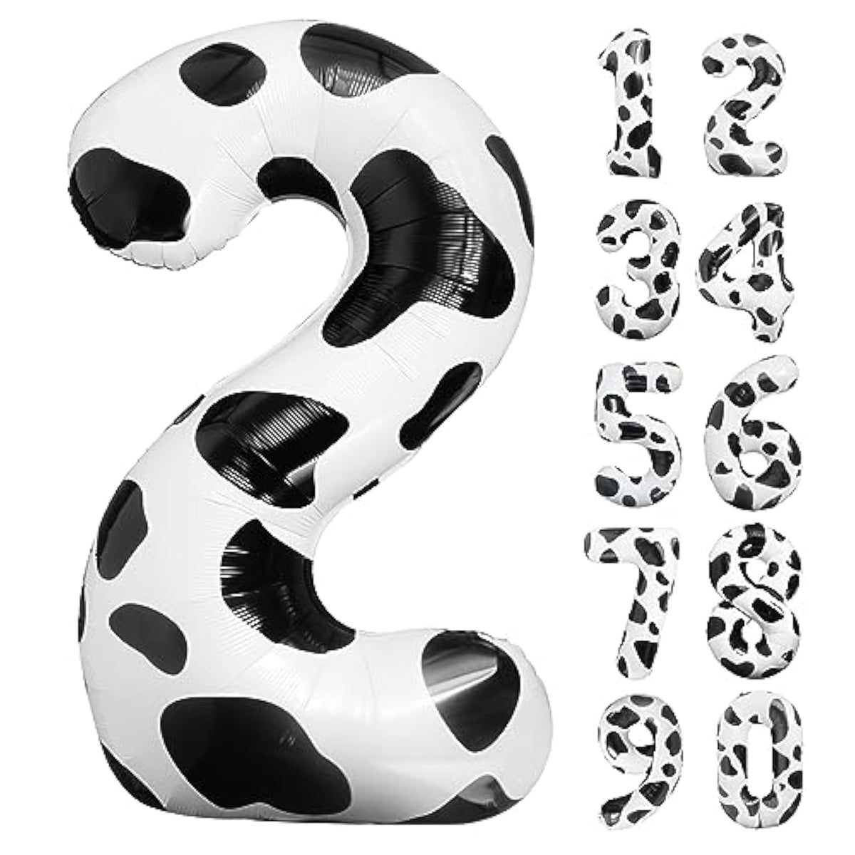 Cow Print Balloons 40 Inch Cow Print Number 2 Balloon Big Number 2 Balloon Moo Moo Im Two Birthday Decorations Cowgirl Theme Number Balloon For 2Nd Birthday Farm Barn Animal Party Decor