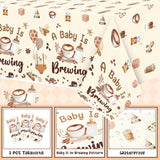 3pcs “A Baby Is Brewing” Coffee Theme Tablecloths for Baby Shower