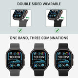 Double Sided Reversible Band Compatible with  Watch 49mm 46mm 45mm 44mm 42mm, Magnetic Wristband Soft Silicone Straps for iWatch Ultra 3 2 1 SE