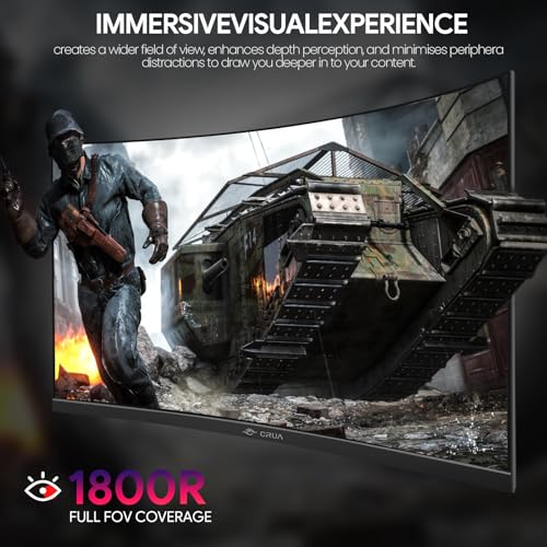 27" Curved Gaming Monitor, Fhd 1920X1080P, 144Hz/180Hz Computer Monitor, 1800R Va Screen, 120% Srgb, Amd Freesync, Hdmi & Dp, Wall Mount Install- Black