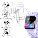 Soft Screen Protector Compatible With Butele H69 0.96 Inches Smart Watch, 6 Pieces, Full Coverage, Bubble Self-Healing