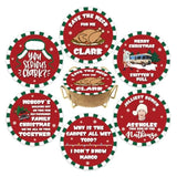 Christmas Vacation Merch Gift, 6 Pcs Funny Holiday Coasters With Metal Holder, Griswold Family Cousin Eddie Christmas Vacation Decorations, Xmas Home Table Decor Party Supplies, White Elephant Gifts