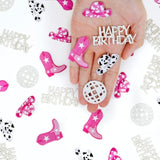 Cowgirl Disco Birthday Confetti Party Decorations, Glitter Disco Ball And Pink Cowgirl Boot Hat Confetti For Birthday Table Decor?100Pcs?