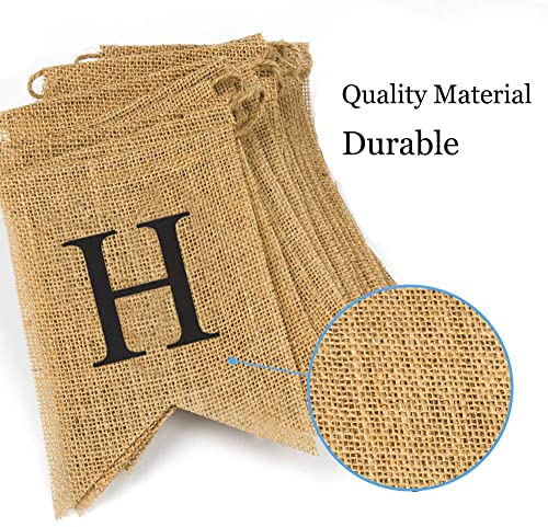 Happy Retirement Banner - Burlap Decorations, Reusable Bunting Garland for Men and Women
