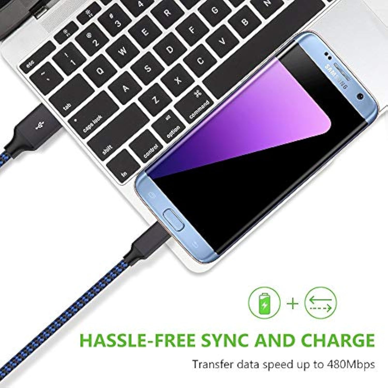 Micro Usb Cable, 3Pack 10Ft Android Charger Cable Long Nylon Braided Sync And Fast Charging Cord Compatible With Samsung Galaxy S7 S6 Edge, Android Smartphones, Tablets And More