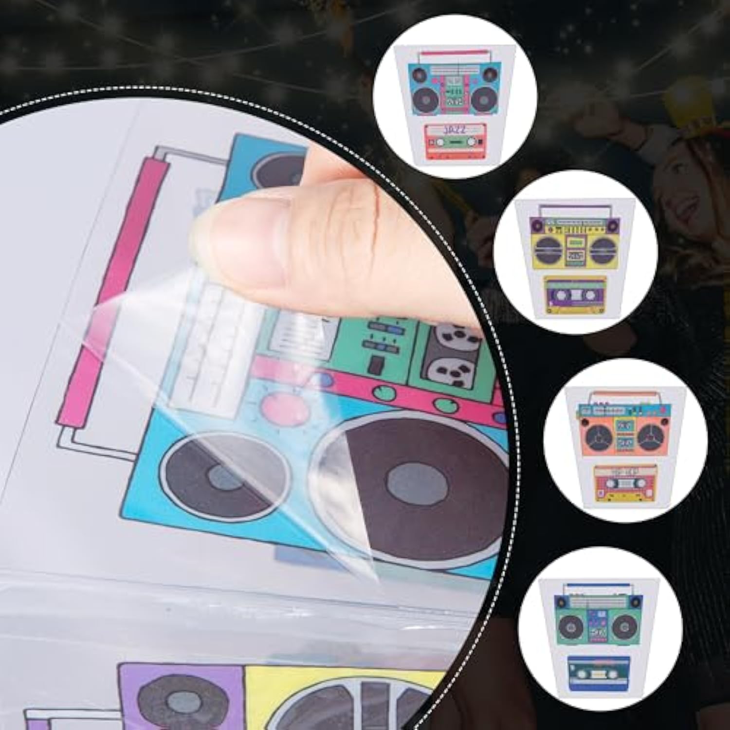 Tape Radio Bucket Centerpiece, 6 Pcs 80S Party Supplies, 90S Theme Birthday Party Decorationtape Radio Table Decor, Retro Hip Hop Disco Pop Music Party