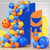 Dragon Z Party Balloon Kit - 139 Pcs Blue Garland Arch & 7 Star Ball Decorations