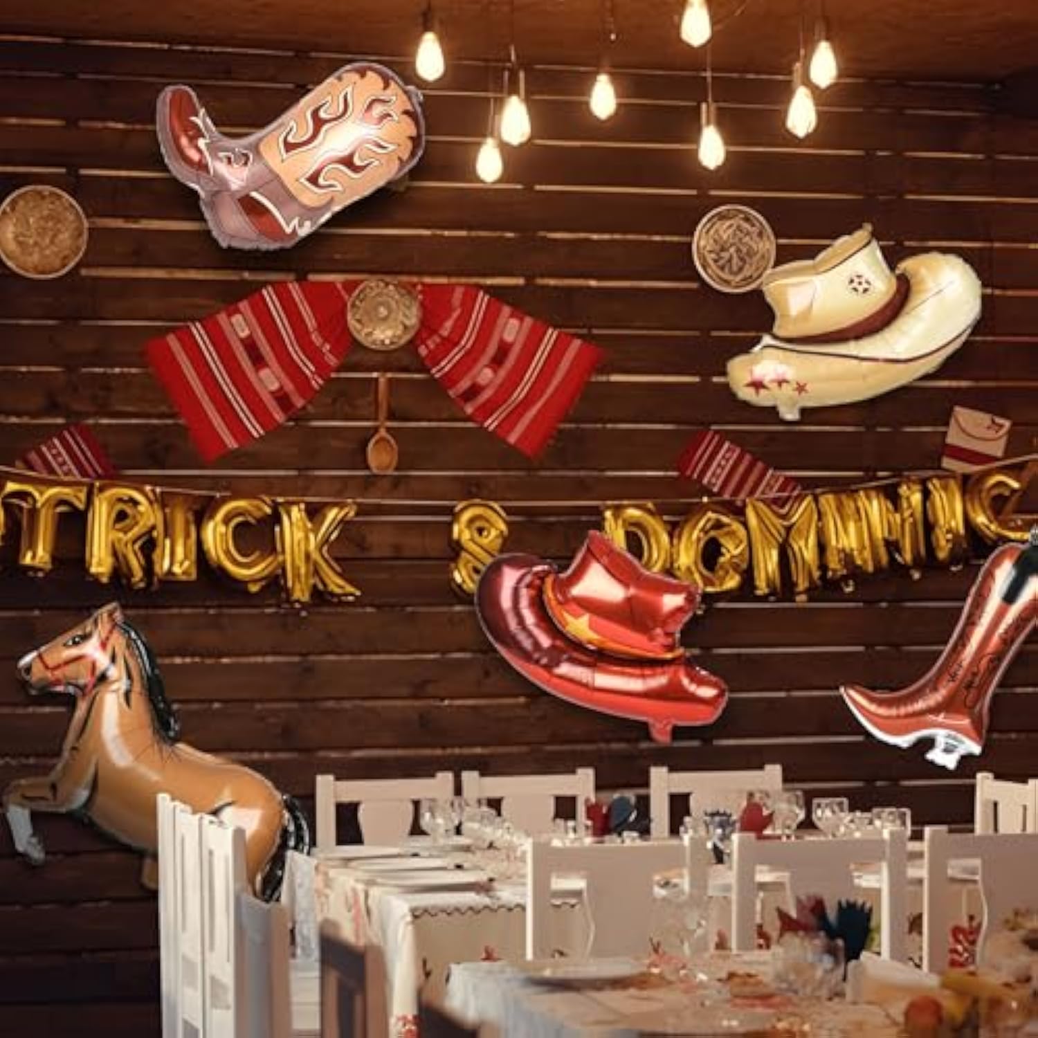 Cowboy Balloons Kit 12 Pcs Western Theme Balloons for Cowboy Birthday Party