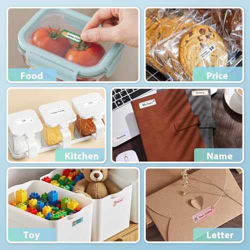 Label Maker Machine With Tape, Small Portable Bluetooth Label Printer, Handheld Mini Labeler For Home, Kitchen, Office, Waterproof Label Makers For Labeling, Gift, Kids School Items, White