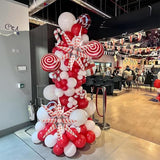 Christmas Balloon Arch Garland Kit, Red White Xmas Holiday Party Decoration