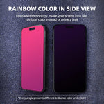 Privacy Screen Protector Compatible With Iphone 15 Pro Max, 2 Packs, 6.7 Inch Gradient Colorful Electroplated Anti-Spy Anti-Blue Light Easy Installation Tempered Glass
