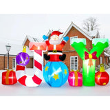 8Ft Joy Christmas Inflatables Outdoor Decoration - Inflatable Christmas Yard Decorations With Built-In Led Light, Christ