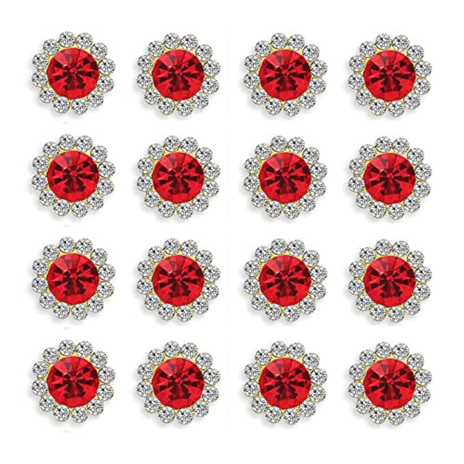 50 Pcs Rhinestone Embellishments Crystal Button Silver Flatback Diy Cr