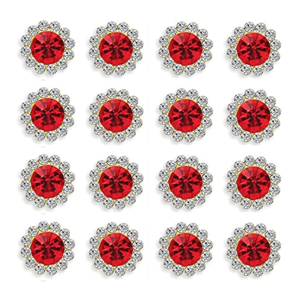50 Pcs Rhinestone Embellishments Crystal Button Silver Flatback Diy Cr