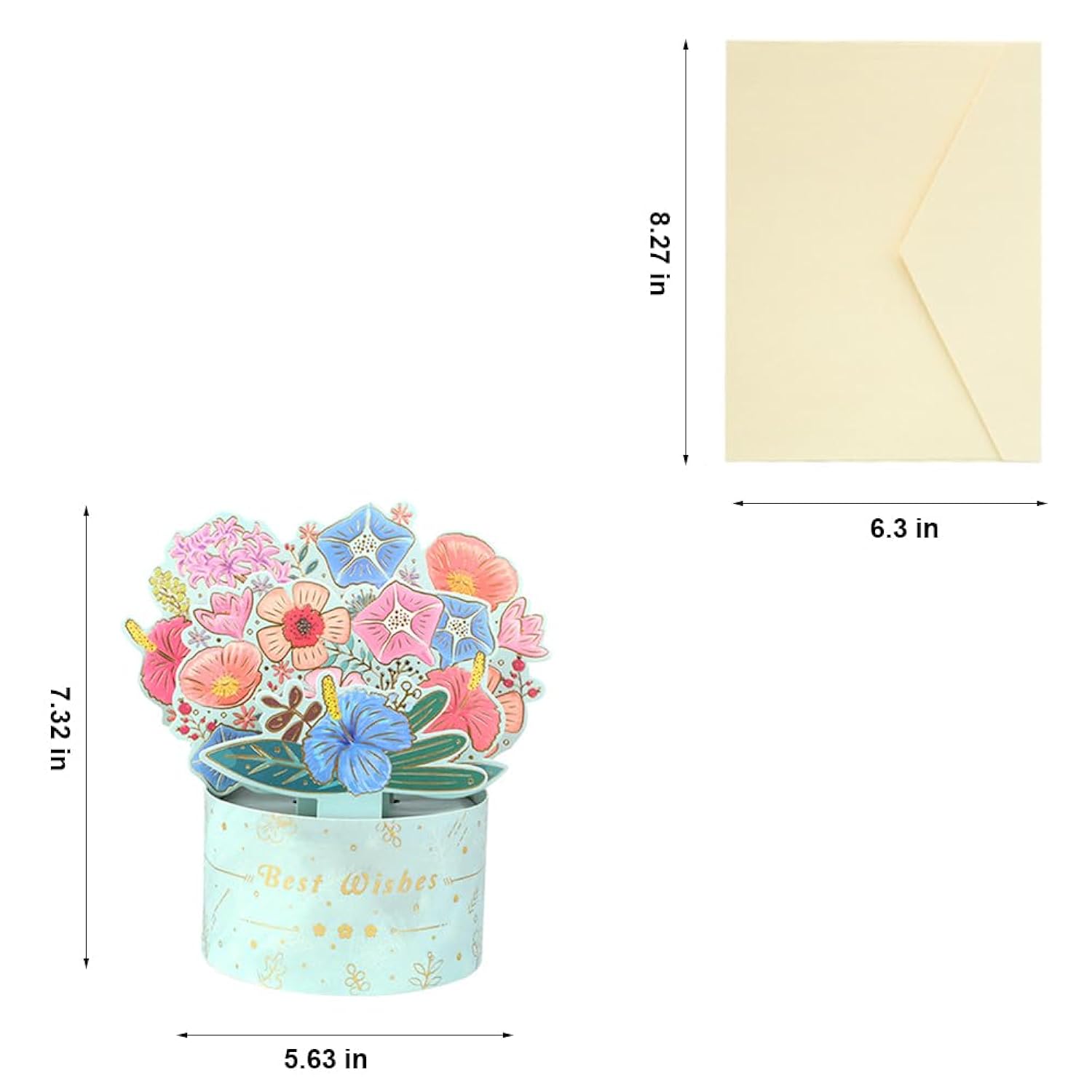 3 Pack 3D Pop Up Cards With Envelopes, Flower Hummingbird Birthday Card 3D Greeting Cards For Mother'S Day, Graduation, Anniversary, Thinking Of You, Get Well, Boy Girl Friends Gift