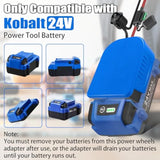 2Packs Power Wheels Adapter For Kobalt 24V Max Battery With Fuse, Power Connector For Rc Car, 14 Gauge Robotics, Rc Truck, Diy Use, Work For Kb624-03 Kb524-03 Kb424-03 Kb224-03 Battery