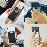 Phone Wallet Stick On, 6Pack Phone Card Holder, Silicone Card Holder For Back Of Phone Case, Sticky Credit Card Holder For Iphone,Samsung,Smartphones—White,Sky Blue,Black