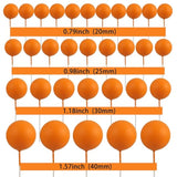 30Pcs Balls Cake Toppers Ball Cake Picks Foam Ball Shaped Cupcake Toppers Mini Balloons Baby Shower Cake Decorations For Wedding Enaggement Bridal Shower Birthday Party Supplies Orange