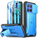 Revolution Case For Motorola Moto G Stylus 5G 2025, [Slide Camera Cover] [Screen Protector Works With Fingerprint Id] Military Grade Shockproof Phone Case With Built In Kickstand, Light Blue