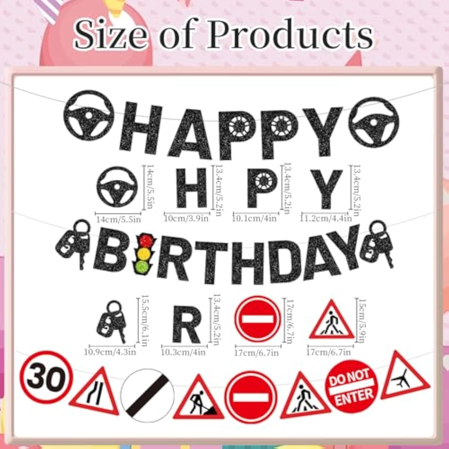 Car Theme 16th Birthday Decorations – Driver’s License Banner Set