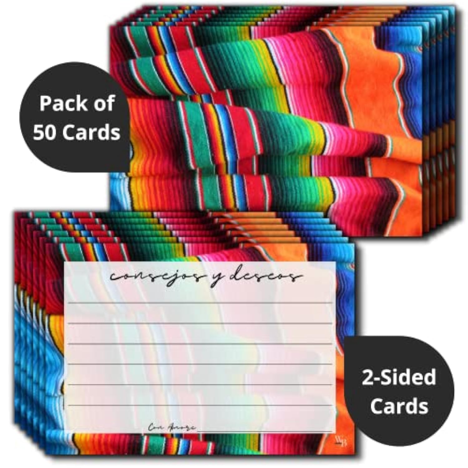 Advice & Wishes Cards In Spanish 50 Consejos Y Deseos Tarjetas 4X6 For Graduation Party Well Mr Mrs Wedding Shower Bridal Retirement Fiesta Baby Games, Multicolored
