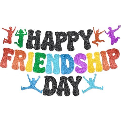 Happy Friendship Day Banner - NO DIY Friendship Day Party Decorations For Men Women Best Friends Party Décor