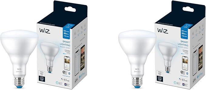 2 Pack BR30 Smart LED Flood Light Bulbs 65W Equivalent Daylight 5000K Wi-Fi Connected Dimmable Voice Control