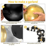 Black, White & Gold Balloon Garland Kit: 2025 Grad Party Decor