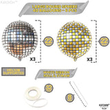 6pcs 22in Silver Gold Disco Ball 4D Sphere Party Balloons 2026