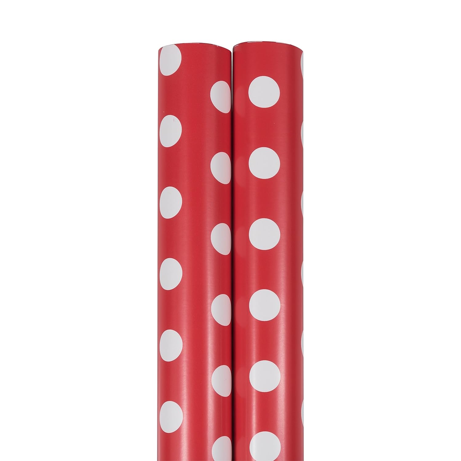 Gift Wrap - Polka Dot Wrapping Paper - 50 Sq Ft Total (30 In X 10 Ft Each) - Red With White Dots - 2 Rolls/Pack