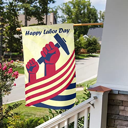 Happy Labor Day Celebrate Garden Yard Double Sided Vertical Flag 12 X 18 inch Indoors Outdoors Perfect Decoration