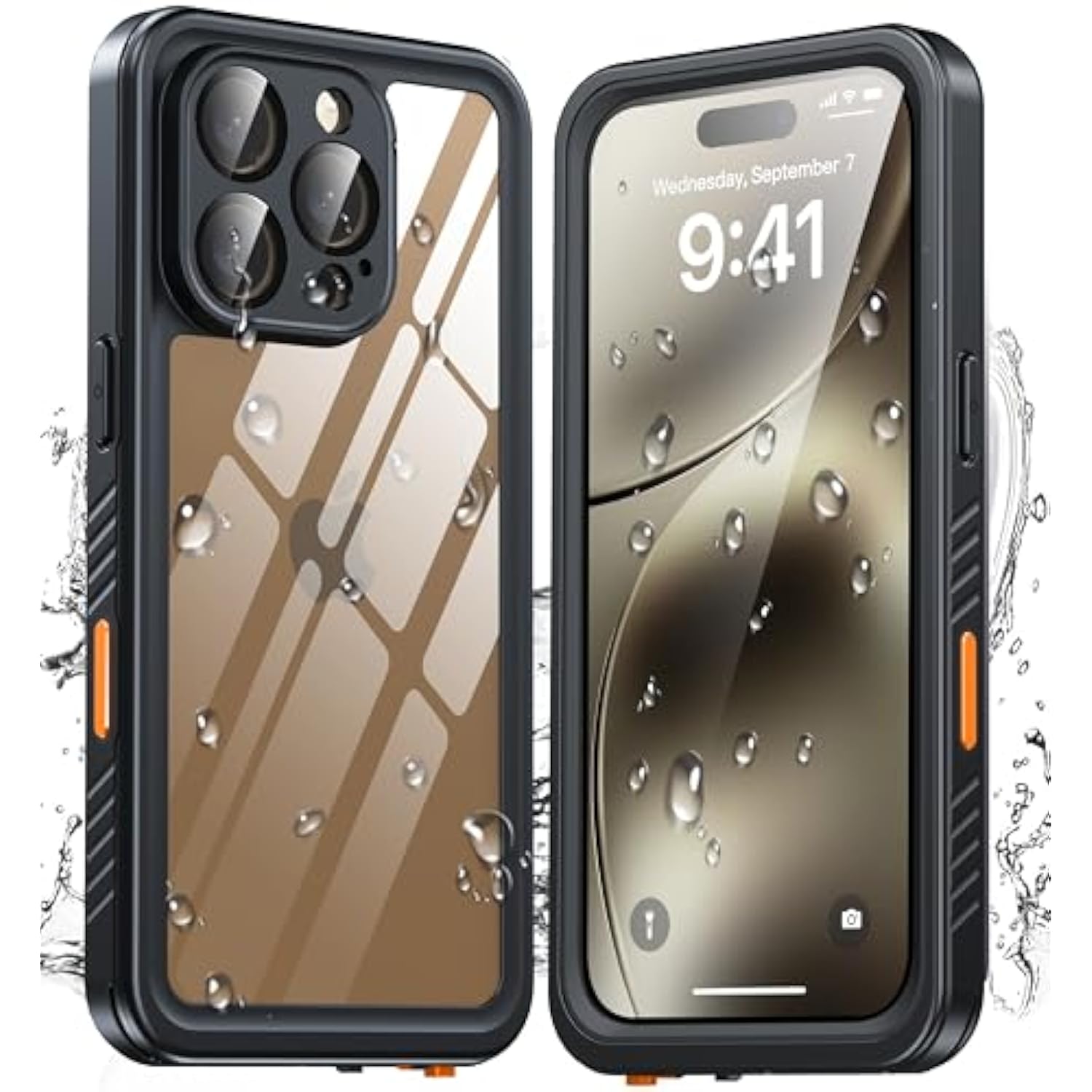 iPhone 16 Pro Waterproof Case, 12FT Drop Proof, Full Body Shockproof, IP68, 6.3"