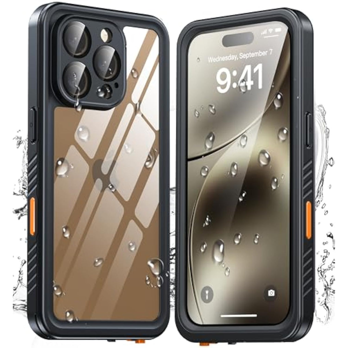 iPhone 16 Pro Waterproof Case, 12FT Drop Proof, Full Body Shockproof, IP68, 6.3"