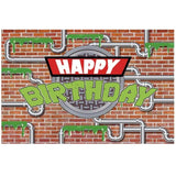 Turtle Banner, 70.8x43.3 Inch Ninja Themed Happy Birthday Background for Kids Party