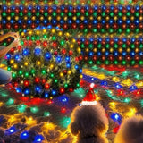 Christmas Net Lights Outdoor 360 Led 12Ftx5Ft Multicolored Christmas Bush Mesh Lights Connectable Waterproof String Ligh