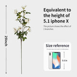 Artificial Flowers Fake Flowers,6Pcs 29" Artificial Rose For Vase, Long Stems White Artificial Flowers Faux Flower Arrangements For Shop Garden Office Home Décor(6, White Rose)